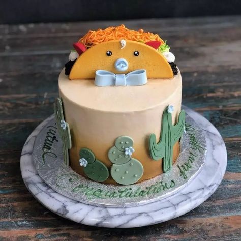 21+ Taco Themed Baby Shower Ideas (Free Printable Included) Cinco De Mayo Baby Shower Ideas, Taco Themed Baby Shower Ideas, Twin Baby Shower Cake, Taco Cake, Themed Baby Shower Ideas, Mexican Baby Shower, Delicious Tacos, Baby Shower Theme Decorations, 5 De Mayo