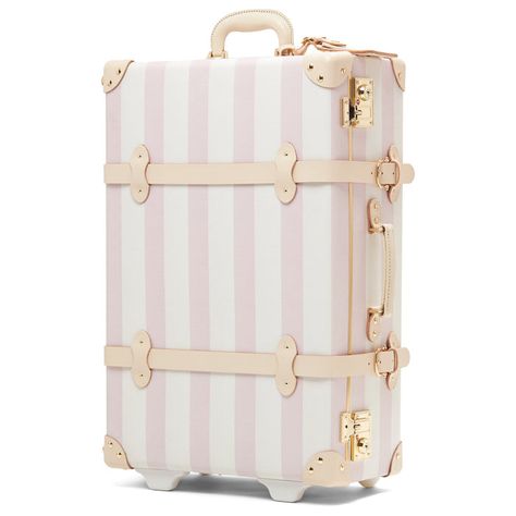 Carryon Suitcase, Steamline Luggage, Key Locks, Lauren Taylor, Leather Suitcase, Cabin Luggage, Luggage Case, Pink And White Stripes, Hanging Organizer