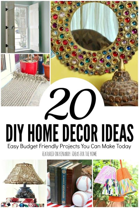 Learn how to turn ropes into a rug and 20 more cheap and easy DIY home decor ideas. All of these can be completed in less than a day and are perfect ideas for decorating your home on a budget! #dollarstore #diydecor #kenarry Unique Diy Home Decor Ideas, Easy Diy Home Decor, Cheap Diy Home Decor, Random Crafts, Diy Home Decor Ideas, Stylish Curtains, Pinterest Images, Pinterest Diy, Diy House Projects