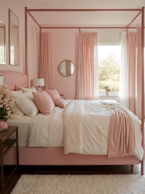 Sunset Bedroom Aesthetic, Sunset Bedroom, Sheer Curtains Bedroom, Warm Sunset, Luxury Room Bedroom, Pink Curtains, Dekorasi Kamar Tidur, Bedroom Goals, Pink Sunset