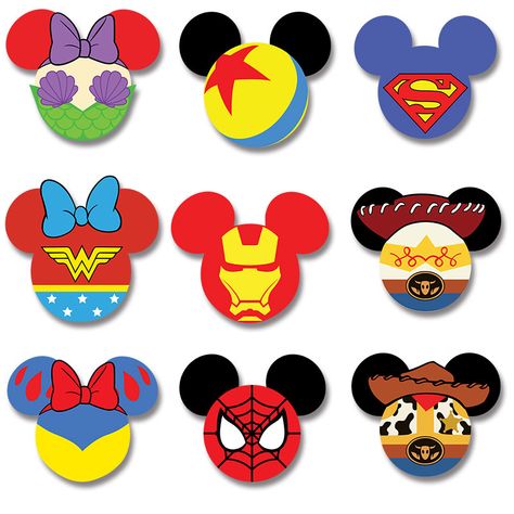 Smarter Shopping, Better Living! Aliexpress.com Disney Characters Heads, Mickey Head Characters, Disney Cruise Magnets, Deco Disney, Disney Christmas Ornaments, Disney Classroom, Mickey Mouse Head, Mickey Head, Bow Pattern