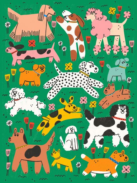 It’s Nice That and RoomFifty bring you a collection of prints from our favourite artists – just in time for Christmas! Animal Illustration Art, Produk Apple, 강아지 그림, Dog Poster, Dog Illustration, Dog Park, Kids Prints, Art Graphique, Animal Illustration