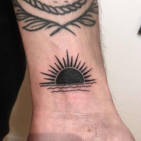 Cover Black Tattoo Ideas, Sunset Cover Up Tattoo, Small Black Tattoos For Men, Covering Tattoo Ideas, Small Tattoos For Cover Ups, Small Black Tattoo Coverup, Black Tattoo Cover Up Small, Tattoos For Cover Up, Tattoo Ideas To Cover Up Another Tattoo