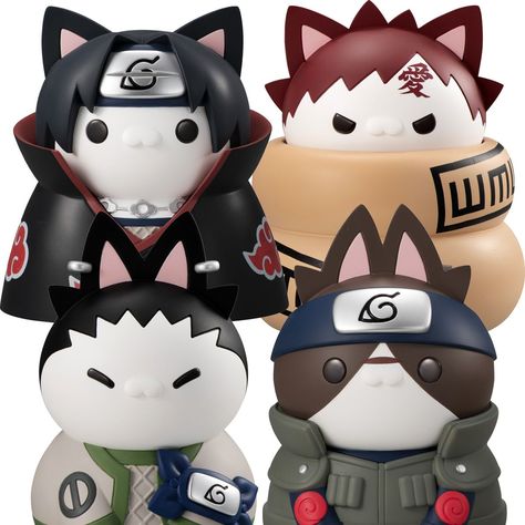 MegaHouse presenta de nuevo las adorables figuras de su serie Nyaruto! que les dedicó a Itachi Uchiha, a Gaara, a Shikamaru Nara y a Iruka Umino, personajes más que conocidos de la la popular serie Naruto, pero con un mayor tamaño y esculpidos en soft vinyl. Iruka Umino, Shikamaru Nara, Nendoroid Anime, Naruto Gaara, Anime Jewelry, Naruko Uzumaki, Naruto Comic, Anime Toys, Naruto Uzumaki Shippuden