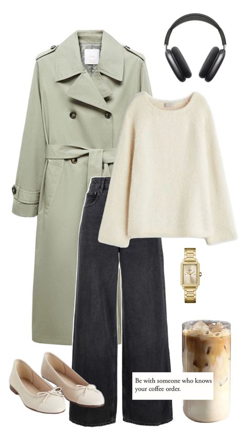 Winter cream and sage green outfit Green Fall Outfit, Sage Green Outfit, Coffee Date Outfit, Coffee Date Outfits, Color Clothes, Date Outfit, Uni Outfits, Future Outfit, Sage Color