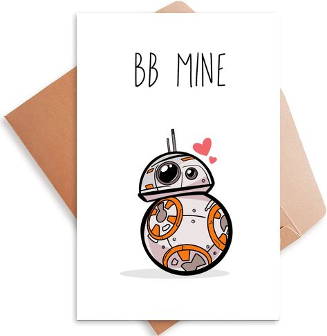 Valentines Gift For Boyfriend Star Wars, Star Wars Puns For Boyfriend, Star Wars Valentines For Him, Star Wars Valentines Cards, Starwars Valentines Cards, Cute Valentines Day Cards, Star Wars Valentines, Star Wars Cards, Star Wars Bb8