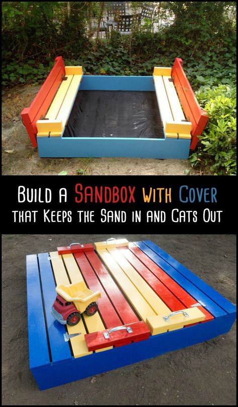 Build A Sandbox, Sandbox Cover, Diy Sandbox, Diy Playground, Kids Outdoor Play, Backyard Playground, Backyard Play, Kids Play Area, Have Inspiration