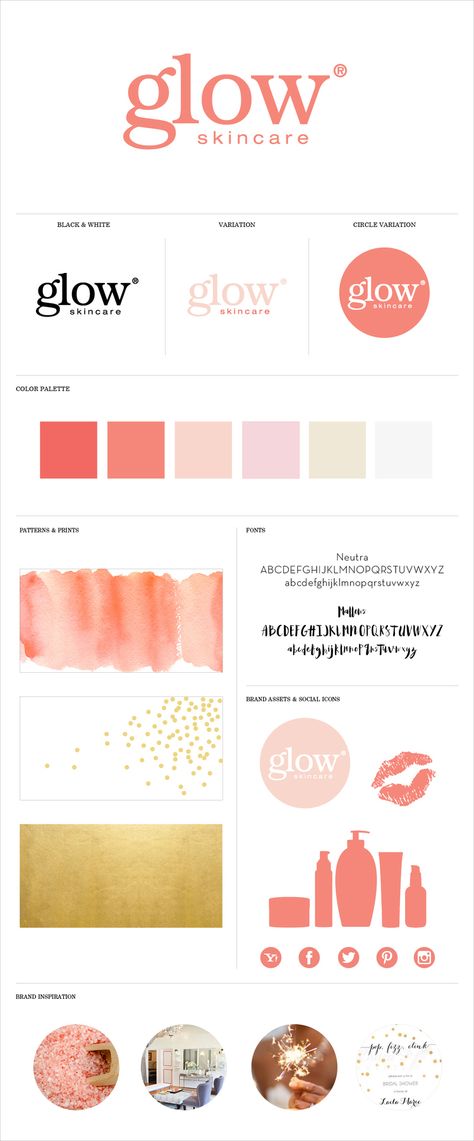 Skincare Brand Identity, Girly Logo, Clothes Logo, Brand Boards, Digital Ideas, Branding Kits, Glow Skincare, Skincare Logo, Spa Branding