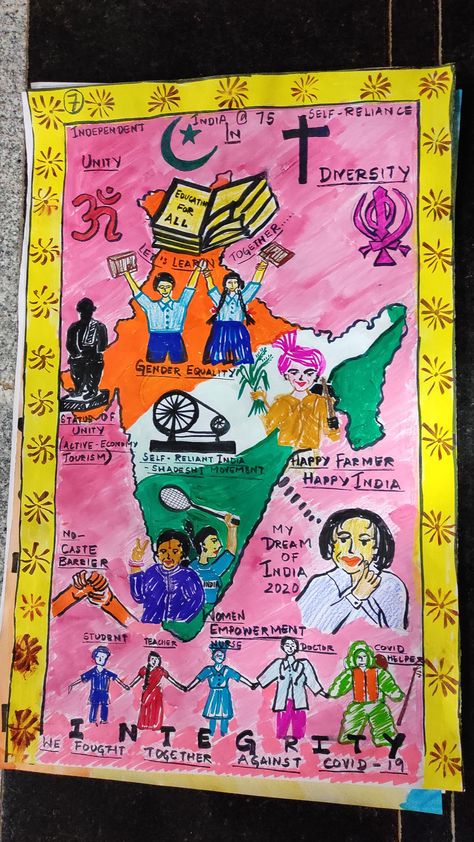 Culture Of Integrity For Nation’s Prosperity, Make In India Poster Drawing, Nift Preparation, संविधान दिवस, Word Art Drawings, Diversity Poster, Creative Drawings, Puppy Sketch, Drawing Competition