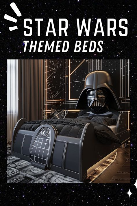 Embark on an intergalactic adventure with our collection of epic Star Wars beds! From cozy Wookiee-inspired spreads to sleek Stormtrooper motifs, find the perfect sleep sanctuary for your inner Jedi. #StarWars #BedroomDecor #GalacticDreams #JediLife Star Wars Rooms, Star Wars Bedroom Ideas For Adults, Star Wars Kids Bedroom, Star Wars Boys Room, Star Wars Bed, Guests Room, Star Wars Bedroom, Star Wars Room, Sleep Sanctuary