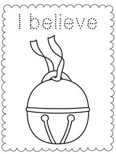 I Believe Bell-Polar Express-Coloring Sheet Polar Express Coloring Pages, Polar Express Crafts, Polar Express Activities, Polar Express Christmas Party, Polar Express Theme, Polar Express Party, The Polar Express, Christmas Kindergarten, Christmas School