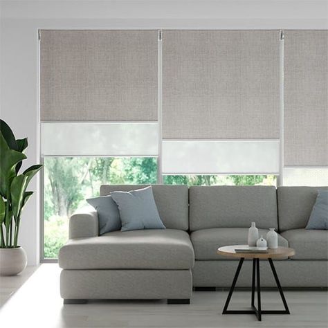 Modern Blinds Living Rooms, Blinds And Curtains Living Room, Light Filtering Blinds, Blockout Blinds, Blinds For Windows Living Rooms, Cortinas Roller, Window Blinds And Shades, Grey Blinds, Curtains Living Room Modern