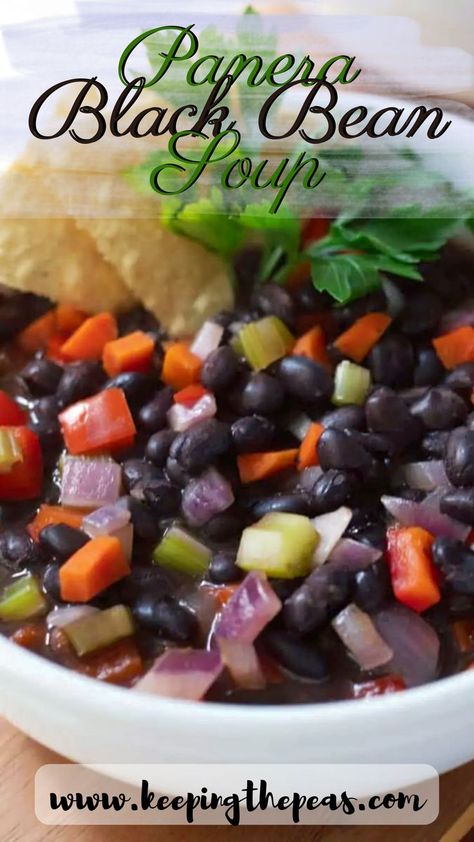 Love the flavor of the black bean soup from Panera? Want to enjoy it at home? Now you can with this simple Copycat Panera Black Bean Soup recipe! It has all the same flavors and takes only 30 minutes to make! Recipes Using Canned Beans, Panera Black Bean Soup Recipe, Panera Black Bean Soup, Black Bean Soup Recipes, Black Bean Soup Recipe, Copycat Panera, Bean Soup Recipe, Vegan Sour Cream, Bean Soup Recipes