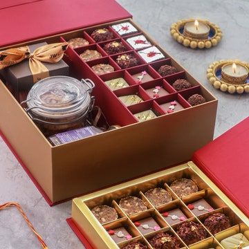 Diwali Hampers Ideas Bakery, Dessert Hampers, Diwali Hampers, Handmade Hamper, Skincare Sets, Silver Rakhi, Wedding Gift Hampers, Rakhi Festival, Sweet Hampers