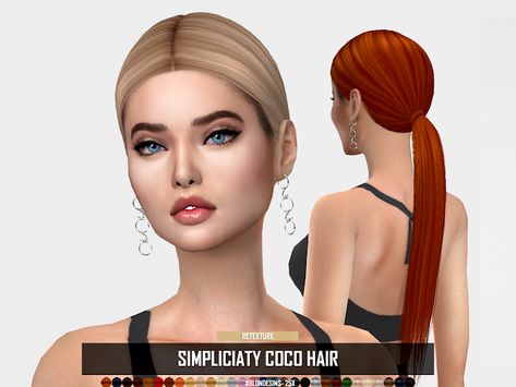 Simpliciaty COCO (RETEXTURE) | Ruchell CC's Sims 4 Sleek Ponytail, Sims 4 Cc Hair Low Ponytail, Sims 4 Cc Slick Back Ponytail, Low Ponytail Sims 4 Cc, Sims 4 Low Ponytail, Sims Ponytail, Sims 4 Cc Hair Ponytail, Sims 4 Ponytail Cc, Sims 4 Cc Ponytail