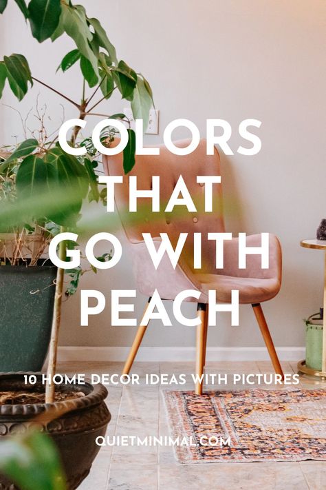 colors that go with peach for home decor Peach Complimentary Colors, Peach Walls Living Room, Peach Bedroom Aesthetic, Peach Wall Color, Peach Sofa, Peach Living Rooms, Peach Colour Combinations, Peach Paint Colors, Peach Curtains