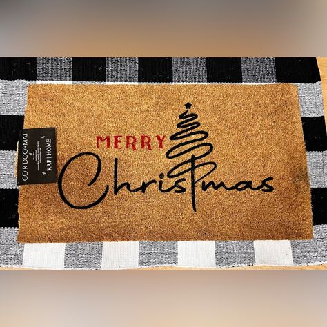 Coir Doormat Brand New Size 17x30 For Outdoor Cover Area Or Indoor Christmas Door Mat Ideas Diy, Winter Door Mat, Christmas Diy Doormat, Christmas Doormat Diy, Diy Painted Doormat, Gingerbread Doormat, Diy Doormat Ideas, Door Matts, Cute Doormats