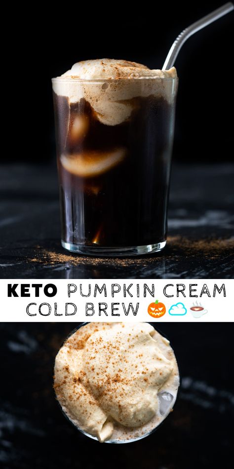 Keto Pumpkin Cold Brew Starbucks, Keto Pumpkin Coffee Creamer, Keto Pumpkin Cold Brew, Keto Pumpkin Cream Cold Brew, Keto Pumpkin Smoothie, Keto Espresso Drinks, Keto Pumpkin Cold Foam, Keto Fall Drinks, Keto Pumpkin Coffee