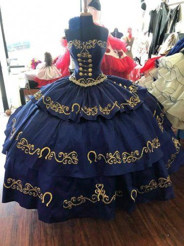 Blue Charro Quinceanera Dresses, 15 Year Girl, Ruffle Ball Gown, Navy Blue Quinceanera Dresses, Ball Gown Corset, Charro Dress, Gown Cape, Quince Dresses Charro, Vestido Charro