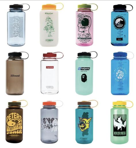 Aesthetic Merch Ideas, Nalgene Water Bottle Aesthetic, Merchandise Aesthetic, Cool Water Bottles, Water Bottle Aesthetic, Cool Water Bottle, Aesthetic Water Bottle, Nalgene Water Bottle, Branded Merchandise