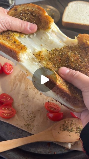 ‎♥️🇵🇸بنت فلسطين‎ on Instagram‎: "Zaatar Grilled Cheese  Crispy. Cheesy. Delicious. Not your basic grilled cheese, it has the perfect Arab cheese nestled in with a few seasonings. Absolutely so good!  #zaatar #zatar #grilledcheese #soupseason #grilled #breadasmr #asmr #cheeseandtomatosoup #fastbaking #fastdough #easybaking #quickbaking #easycooking #10mindough #arabfood #arabicfood #middleeasternfood #fatayer #manakeesh #lebanesefood #moajinat #معجنات #palestinianfood #فطاير  #shawarma #chickenshawarma  #cheeseboats #cheesepides #turkishpides"‎ Basic Grilled Cheese, Arabic Breakfast, Quick Baking, Soup Season, Lebanese Recipes, Middle Eastern Recipes, Arabic Food, Vegan Breakfast Recipes, Vegan Breakfast