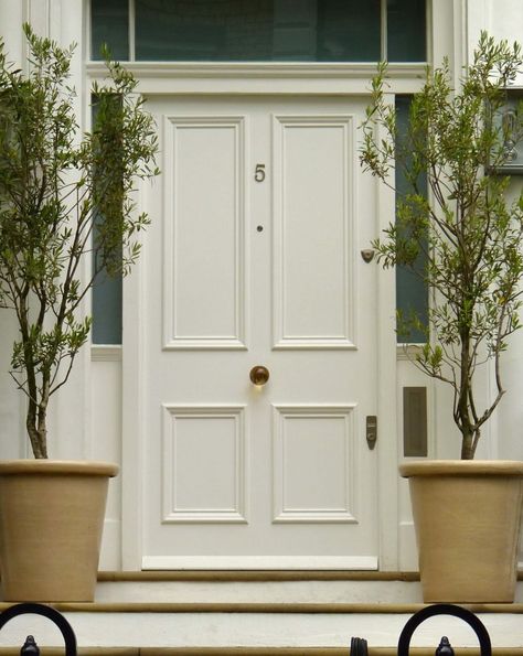 The London Door Company, Panelled Front Door, Cream Front Door, Lodge Porch, Stair Photos, Georgian Front Door, Cream Door, Building Template, Hall Door