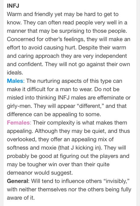 INFJ males "appear different" and "may be appealing to some" how wonderfully optimistic *sarcasm* -b Infj Men, Infj Female, Infj 4w5, Myers Briggs Infj, Infj Traits, Infj Things, Infj Love, Intj And Infj, Infj Type