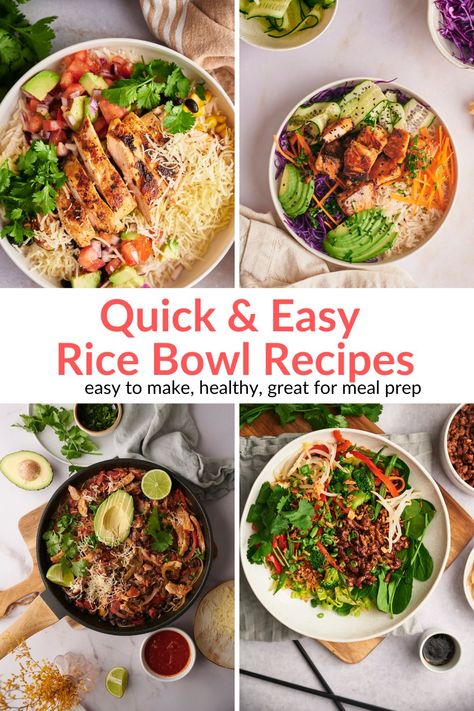 Rice Meat Veggie Bowl, Healthy Recipe Bowls, Rice Bowl With Cucumber, Subway Rice Bowl Recipe, Upside Down Rice Bowl, Chicken Bacon Ranch Rice Bowl, Lettuce Rice Bowls, Easy Lunch Bowls For Work, Cheap Rice Bowls