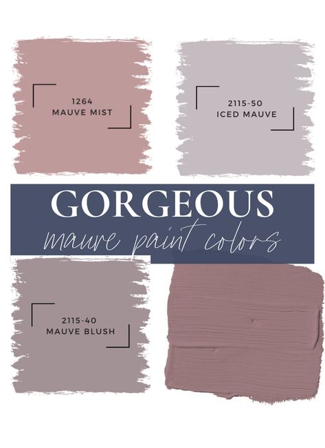 8 Amazing Mauve Paint Colors Mauve Painted Walls, Mauve Master Bath, Master Bedrooms Mauve, Mauve Chalk Paint, Bedroom With Mauve Walls, Mauve Wall Color Sherwin Williams, Grey And Mauve Bathroom, Farmhouse Purple Paint Colors, Muted Mauve Bedroom