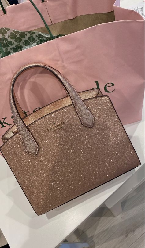 Kate Spade Aesthetic, Kate Spade Glitter Purse, Sparkle Purse, Purse Aesthetic, Sparkly Purse, Communion Hairstyles, Aesthetic Bag, Glitter Purse, Pink Bags