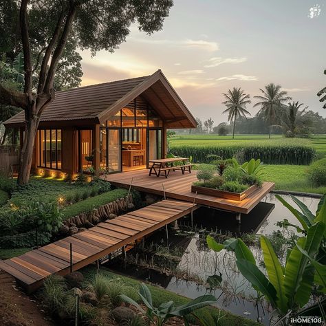 Farm Pool House, Bungalow Hotel, Resort Plan, Hut House, Farm Restaurant, Bamboo House Design, Small Villa, Design Home Ideas, Airbnb House