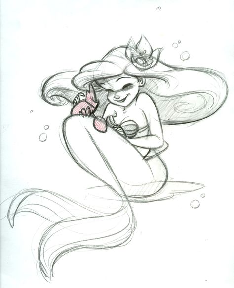 CHARACTER DESIGN REFERENCES (www.facebook.com/CharacterDesignReferences & pinterest.com/characterdesigh) Disney Tattoos Ariel, Ariel And Sebastian, Steve Thompson, Disney Artists, Disney Concept Art, Disney Sketches, Walt Disney Animation Studios, 캐릭터 드로잉, Disney Tattoos