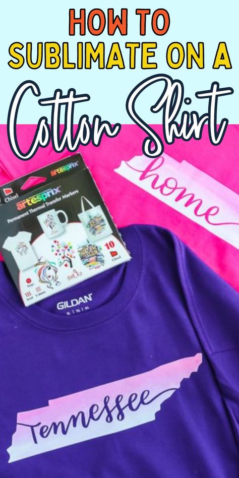 Sublimation craft. How to do sublimation on cotton. Easy DIY sublimation craft. Sublimation Tee Shirts, Sublimation On Htv Vinyl, Sublimation On Cotton T Shirts, Sublimation Tshirt Designs, Sublimation On Cotton, Unique Tshirt Designs, Etsy Hacks, Diy Sublimation, Htv Projects