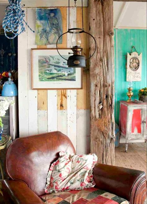 Extremely Rustic Shabby Chic Beach Cottage http://beachblissliving.com/shabby-chic-rustic-beach-cottage-shack/ Houses Cottage, Shack House, Rustic Beach House, Coastal Vintage, Nautical Interior, Shabby Chic Beach, Beach Interior, Cottage Shabby Chic, Style Cottage