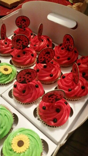 Ladybug cupcakes Miraculous Ladybug Cupcakes Ideas, රතු චූටි, Miraculous Cupcakes, Ladybug Cupcakes Ideas, Miraculous Ladybug Cupcakes, Ladybug Birthday Cupcakes, Cupcakes Ladybug, Ladybug Cake Pops, Ladybug Party Decorations