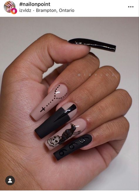 Demons Do Not Wear White Demon Nail Art, Nun Halloween Nails, Demonic Nails, Demon Nails, Nun Halloween, Nails Aesthetic, Cute Acrylic Nail Designs, Halloween Nail, Halloween Nail Art