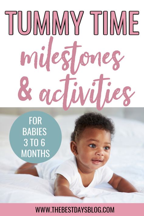 Here are some tummy time milestones you can expect to see with your three to six-month-old as well as tips for making tummy time fun for you and your baby. Milestones For Babies, Constipated Baby, Tummy Time Activities, Newborn Baby Tips, Social Emotional Development, 6 Month Old Baby, Baby Facts, Activity Gym, Toddler Development