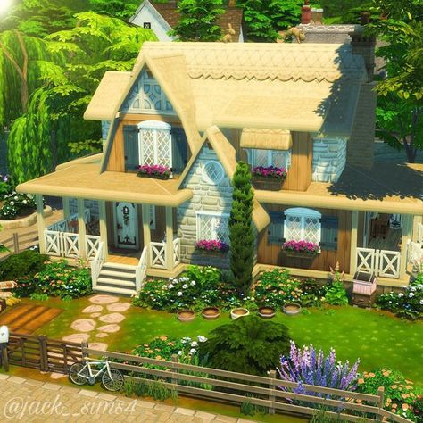 Sims 4 Henford-on-bagley House, Sims 4 Family, Casas The Sims 4, Horse Ranch, Sims House Design, Chicken Farm, Small Farm, Cute House, Sims 4 Houses