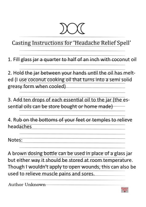 Headache relief spell Headache Spell, Witchy Mama, Witch Crafts, Spell Books, Wiccan Magic, Healing Magic, Healing Spells, Eclectic Witch, Migraine Relief