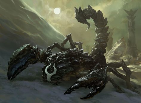 Scorpion Fantasy Art, Desert Monster, Giant Scorpion, Evelynn League Of Legends, Scorpio Art, Myths & Monsters, Fantasy Beasts, Fantasy Monster, Fantasy Creatures Art