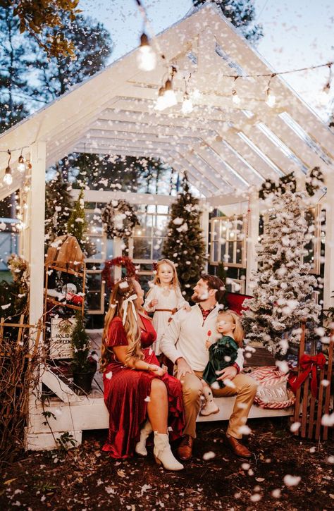 Country Santa Photoshoot, Family Christmas Pictures 2023, Nutcracker Family Photoshoot, Holiday Mini Session Outdoor, Snowball Photoshoot, Greenhouse Christmas Minis, Traditional Christmas Photoshoot, Holiday Outdoor Photoshoot, Christmas Cabin Photoshoot