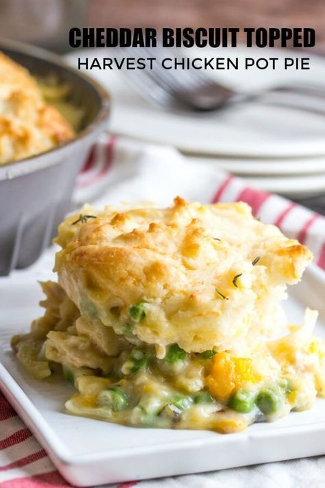 Harvest Chicken, Cheddar Biscuit, Easy Main Dishes, Cheddar Biscuits, Drop Biscuits, Fall Cooking, Pot Pies Recipes, Chicken Pot Pie Recipes, Carrot Recipes