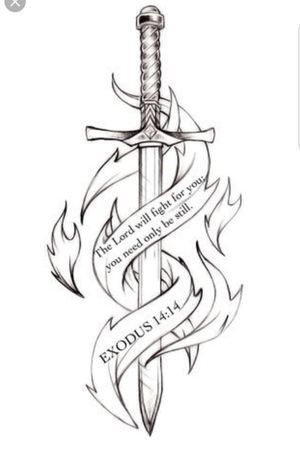 Tattoo uploaded by Alex Leise • #religion #religious #exodus #sword #sketch • Tattoodo Cross Drawing, Bible Verse Tattoos, Verse Tattoos, Armor Tattoo, Tattoo Cover, Book Tattoo, Sketches Simple, Tat Ideas, Art Drawings Sketches Simple