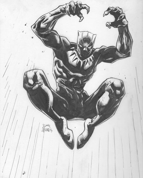 Black Panther by Ryan Stegman Black Panther Sketch, Marvel Sleeve, Black Panther Drawing, Ryan Stegman, Black Panther Comic, Panther Pictures, Batman Drawing, Panther Art, Black Panther Art