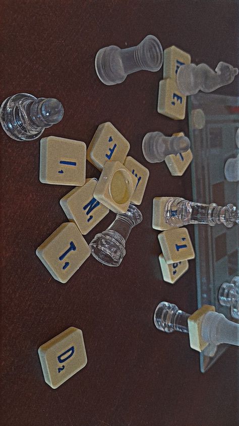 Mixing table games together, can create a new game ❤
(Ps: im not talking about table games 😉) Scrabble Aesthetic, Tiles Aesthetic, Aesthetic Chess, Chess Table, Scrabble Tiles, Table Games, Dark Academia, Chess, Quick Saves