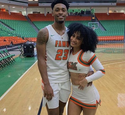 Basketball And Cheerleader Couple Black, Basketball And Cheer Couples, Basketball Cheerleader Couple, Cheer And Basketball Couples Pictures, Cheerleader And Basketball Player Couple, Athletic Couple Aesthetic, Famu Cheer, Basketball And Cheerleader Couple, Mathletes Vs Athletes