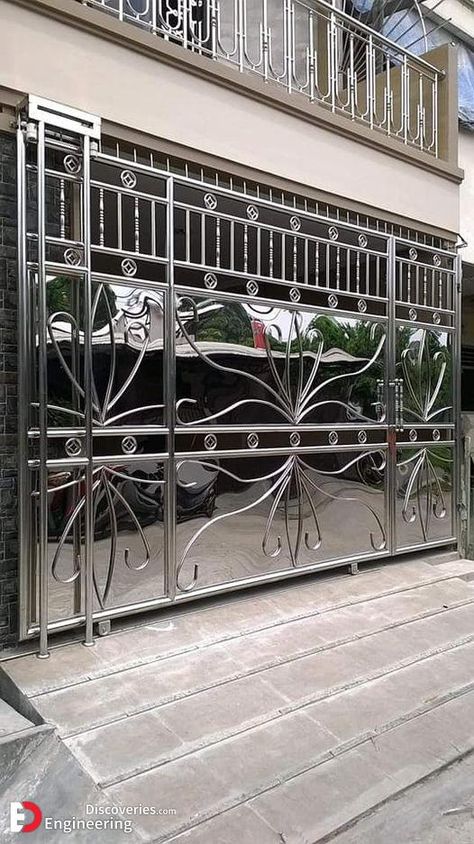 Ss Main Gate Design, Ss Gate, Gate Design Ideas, Balcony Glass Design, Stainless Steel Gate, Ideas For House, Home Gate Design, Gate Wall Design, House Gate