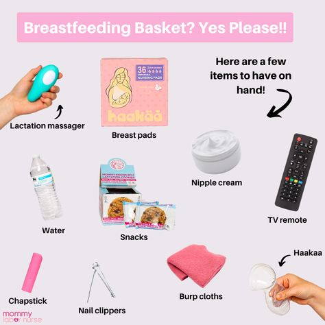 The Breastfeeding Essentials You Need as a Nursing Mama Nursing Caddy Essentials, Breastfeeding Caddy, Checklist Newborn, Breastfeeding Basket, Baby Checklist Newborn, Breast Milk Storage Guidelines, Postpartum Care Kit, Labor Nurse, Breastfeeding Essentials