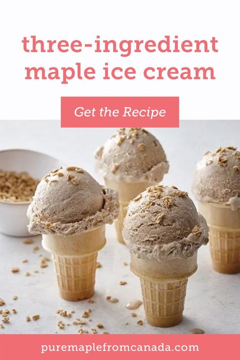 This homemade ice cream only needs three ingredients including whipping cream, egg yolks and the natural sweetness of pure maple syrup. Maple Ice Cream Recipe, No Egg Ice Cream Recipe, Maple Ice Cream, Maple Syrup Recipes, Easy Keto Meal Plan, Homemade Ice Cream Recipes, Coconut Ice Cream, No Churn Ice Cream, Ninja Creami