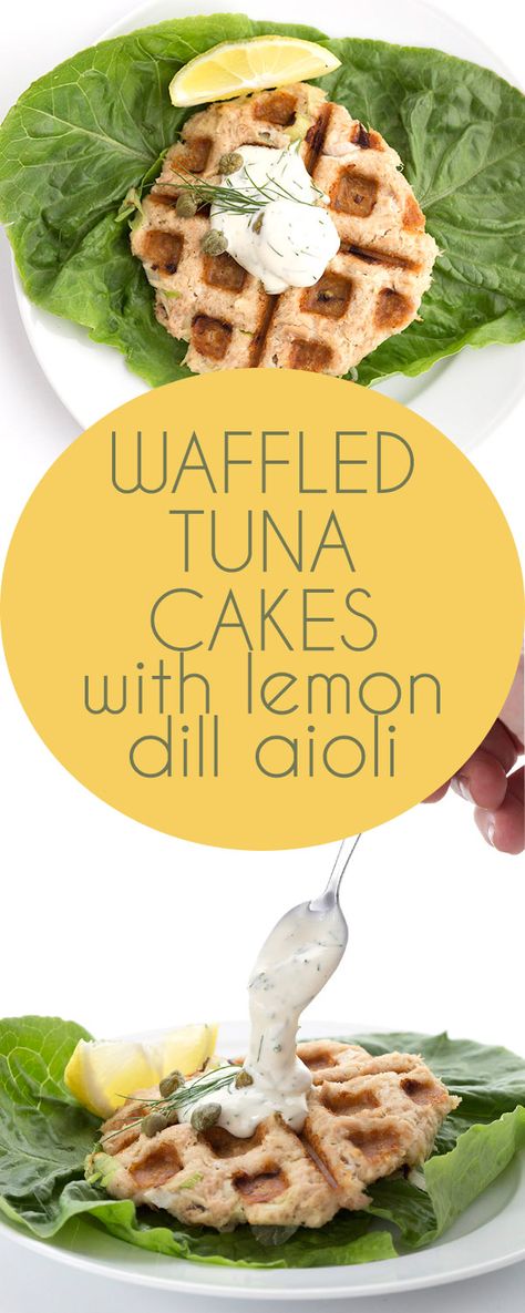 Fun and delicious low carb tuna cakes made in a waffle iron. Even the kids loved them. Delicious with a keto lemony dill aioli sauce.  via @dreamaboutfood Tuna Waffle, Low Carb Tuna Cakes, Dill Aioli, Tuna Patties Easy, Low Carb Tuna Salad, Tuna Patties Recipes, Cakes With Lemon, Seafood Casserole Recipes, Tuna Patties